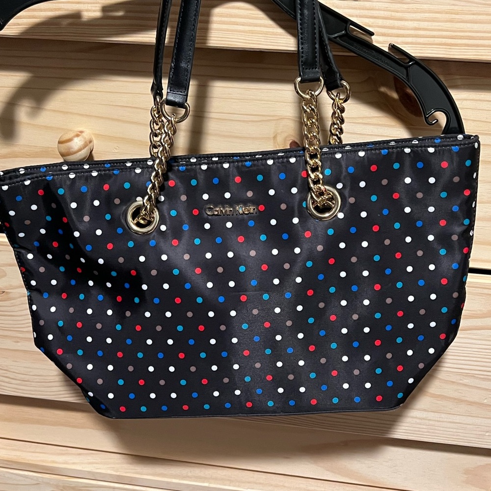Calvin Klein polka dot purse with Anne Klein bag